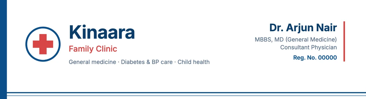 Letterhead header of Kinaara Family Clinic