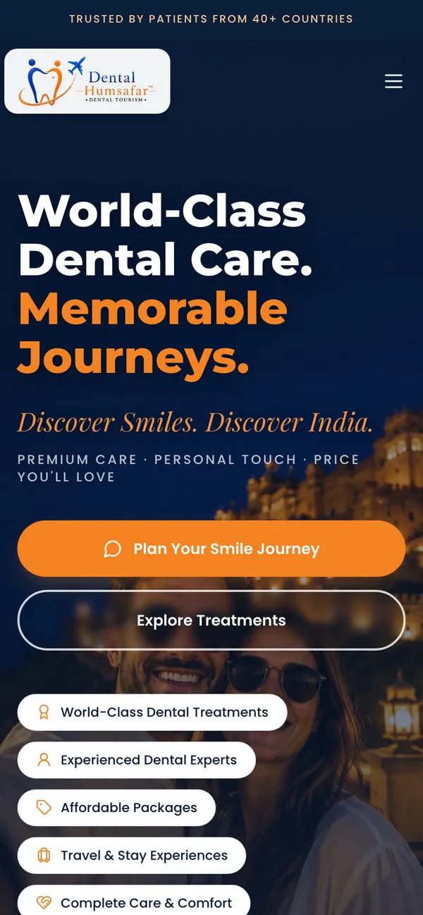 Dental Humsafar website on a phone